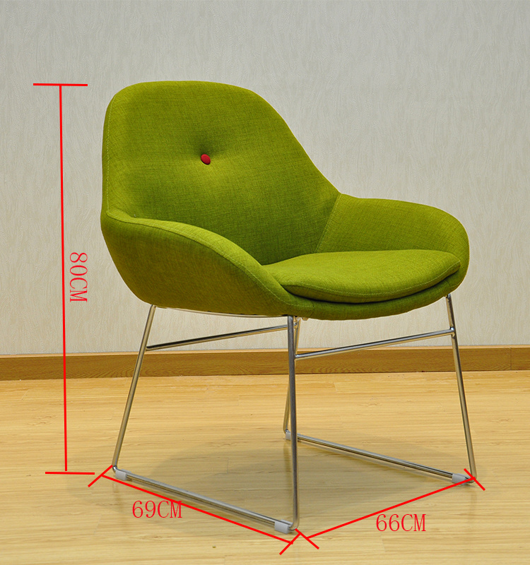 Patas de acero inoxidable PU cuero cuero silla de salón muebles de sala de estar