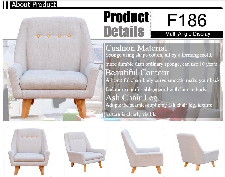 Botón Diseño Tela de madera de madera con alto contenido de madera Sofá de ocio