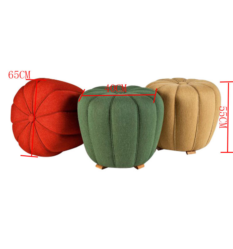 2018 Colorful Pumpkin Forma Tela Taburete Muebles de sala de estar