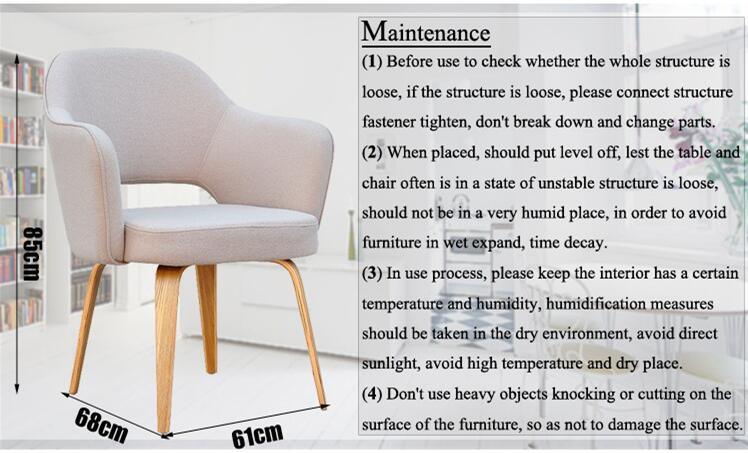 Silla de comedor de cocina de madera moderna 2016 con reposabrazos