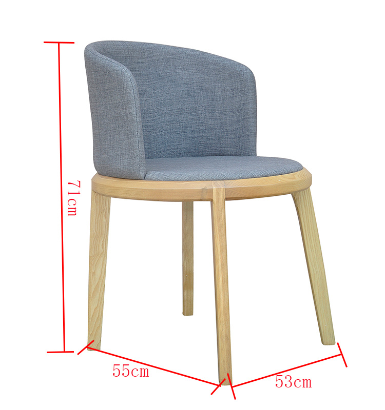 Tela de lujo 2018 Silla de comedor de piernas de madera