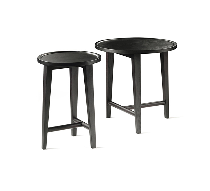 Mesa de caf&eacute; redonda de madera Glegante negra