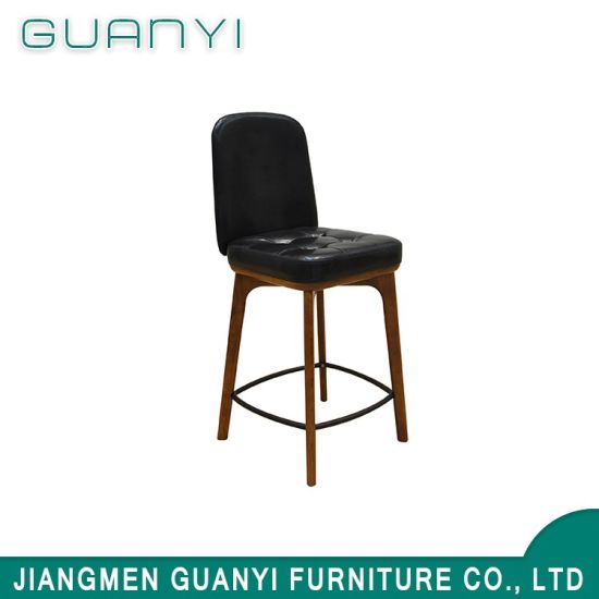 Bar Furniture Solid Wood Leather Bar Chair