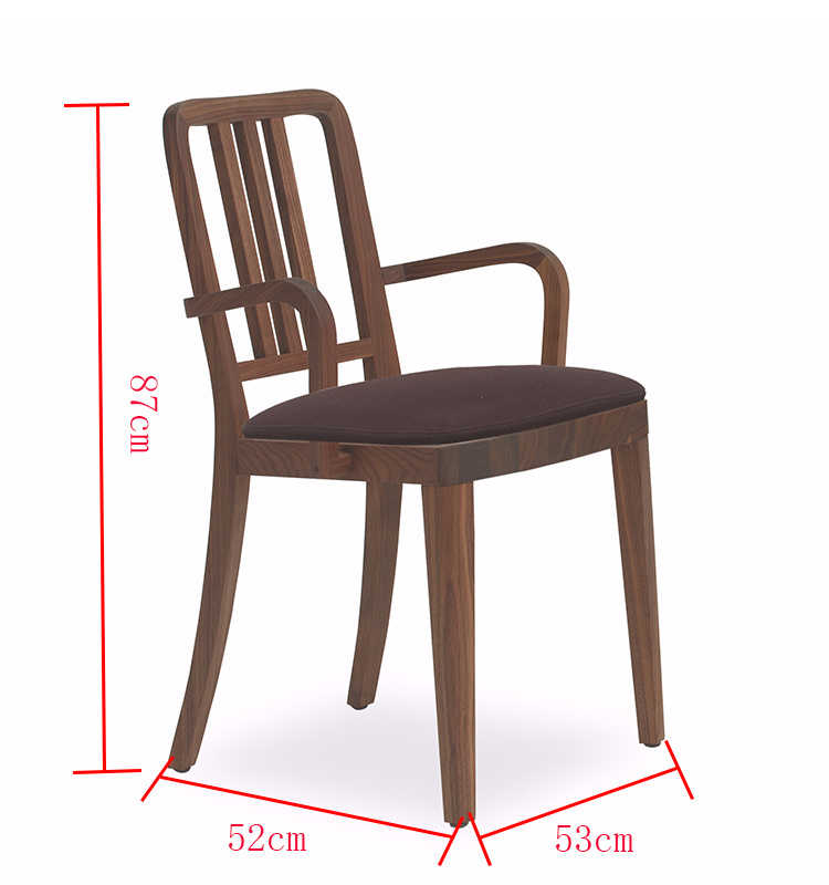 2018 Moderno de madera con armustes Restaurant Furniture Silla de comedor