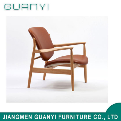Modern Leisure Chair Ash Wood PU Leather Chair for Home Hotel Furniture