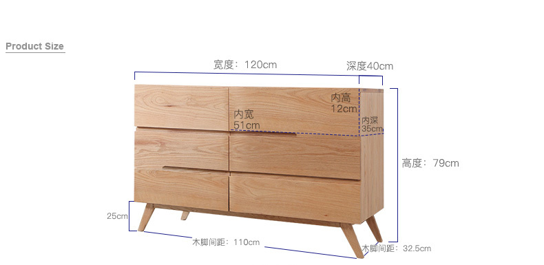 2019 Muebles de madera modernos Tres cajones Dormitorio Carbinet