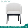 White Genuine Leather Wooden Leg Dining Chair Modern House Furniture