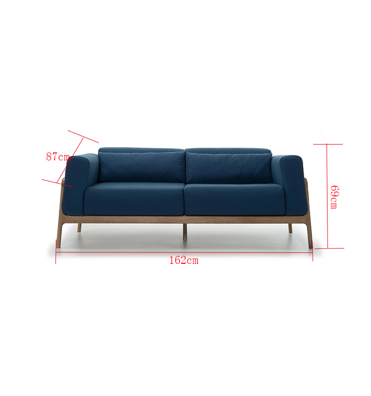 Dise&ntilde;o moderno Tela de madera Sof&aacute; de vida de la pierna de madera