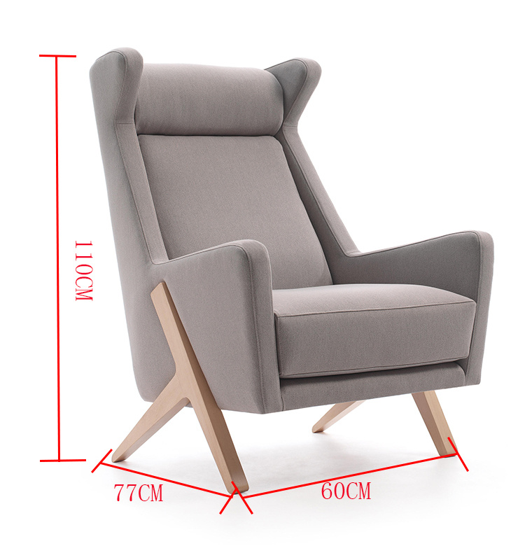 Pierna de madera alta madera doblada con sill&oacute;n trasero de tela.