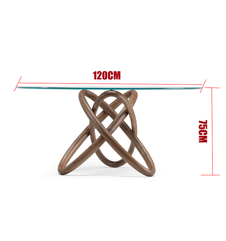 2019 Conjuntos de comedor de vidrio moderno de madera Mesa de restaurante