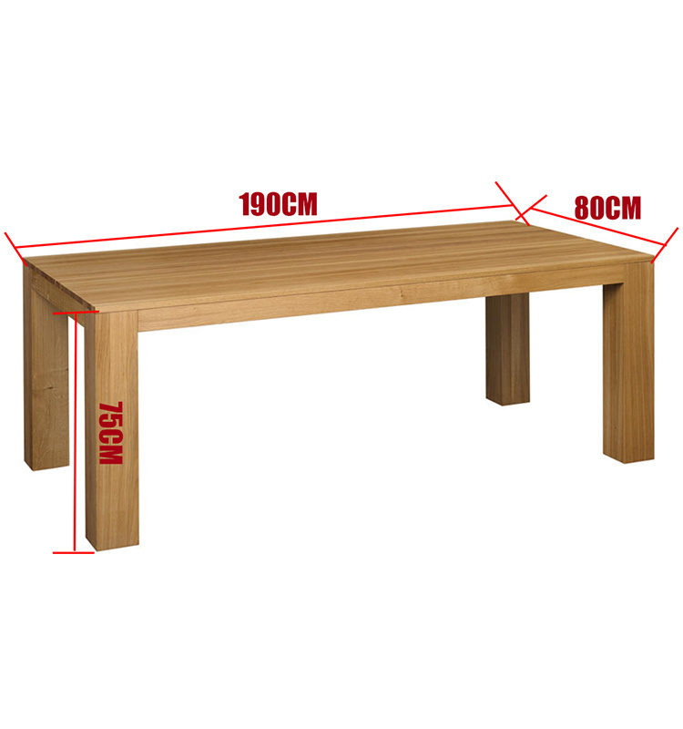2019 Retangle de madera Restaurante Muebles Conjuntos de comedor mesa