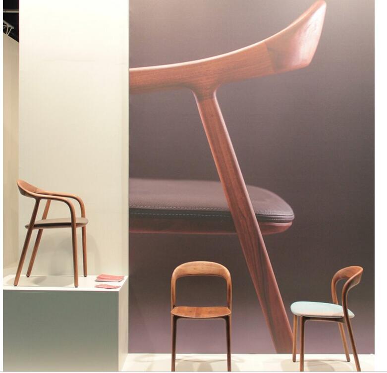 Antiguo estilo de pa&iacute;s franc&eacute;s PU Asiento de cuero de la Pierna de madera americana Sillas de comedor