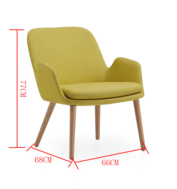 2018 Pierna de madera High Back Sill&oacute;n Sala de estar Muebles de hotel