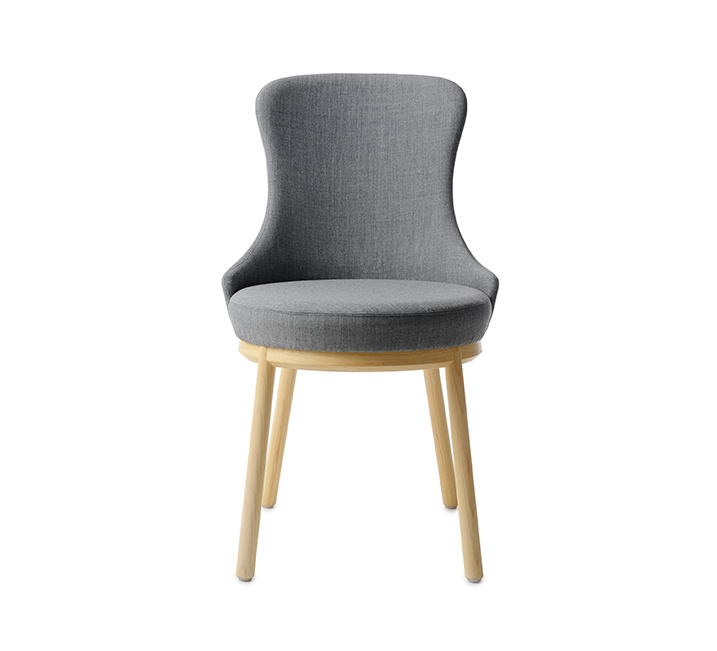 Silla de comedor de tela de espuma de madera de madera