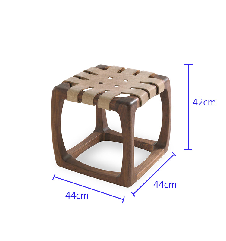 Muebles de madera de soporte de soporte de madera Otomana