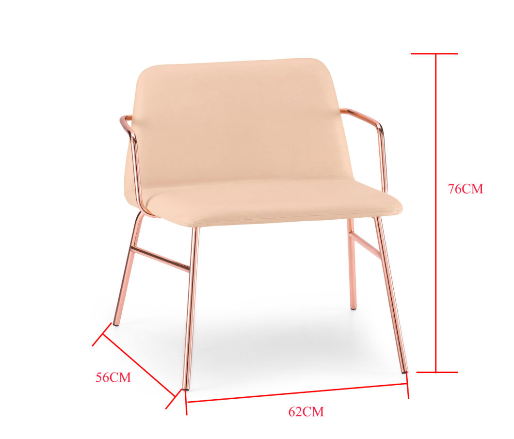 Nueva silla de chapado de oro de metal moderno