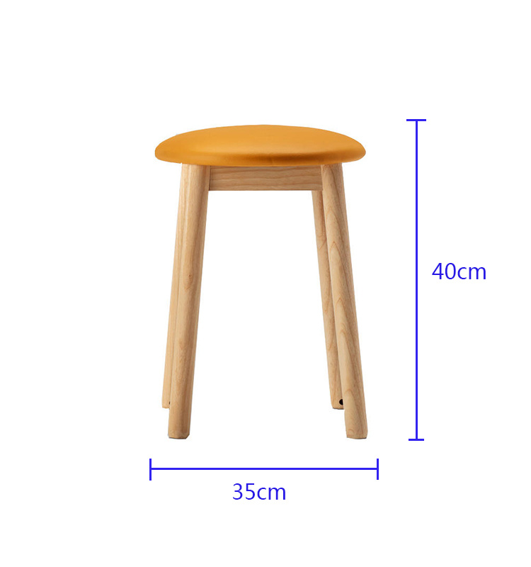 Soild Wood Base PU Asiento Muebles Bar Taburete de pie