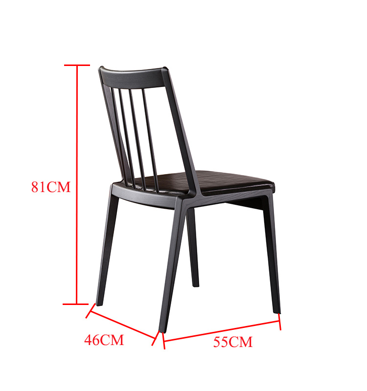 Silla de comedor de madera de asiento tapizada simple