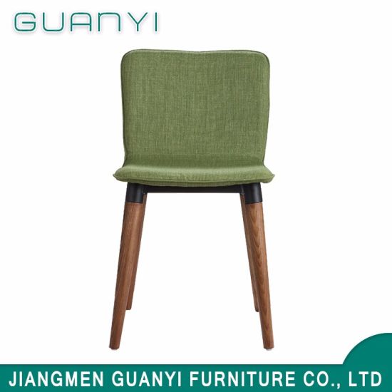 Light Luxury Wooden Colorful Fabric Solid Wood Legs Chairs