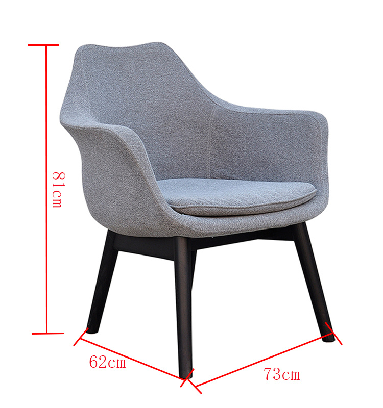 Dise&ntilde;o moderno Piernas de madera Tela Silla de comedor de ocio