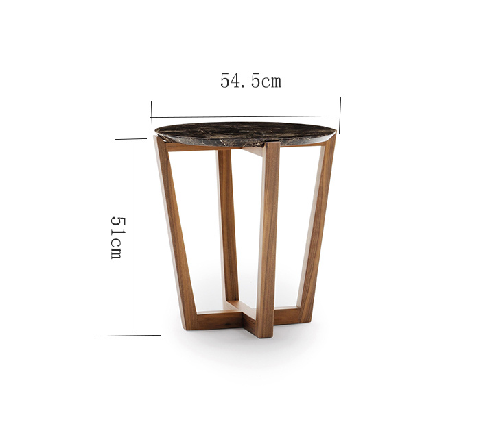 Mesa de caf&eacute; de madera redonda de sala de estar