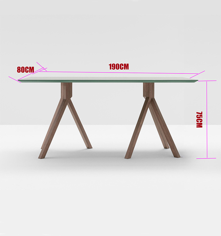2018 Nueva Moda Soild Ash Wood Vidrio Mesa de comedor