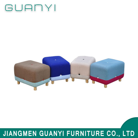 Stitching Fabric Colorful Wooden Square Stool