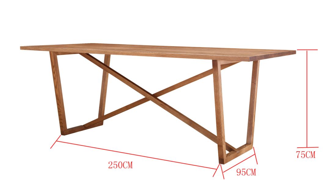 Mesa de comedor de muebles de madera simple de ceniza