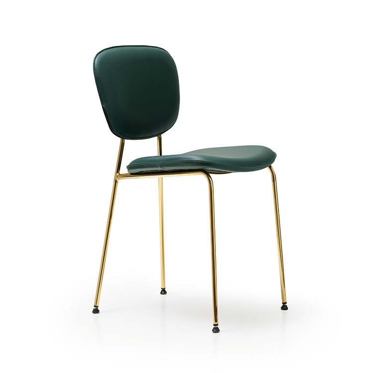 2018 Moderno Golding Legs PU PU Asiento Restaurante Silla de comedor