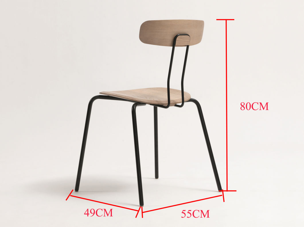 Silla de comedor de muebles de oficina de metal simple natural