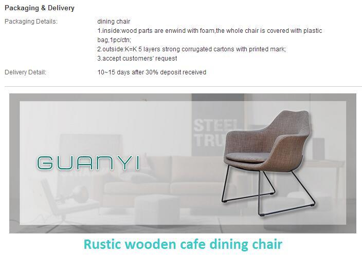 Silla de comedor de caf&eacute; r&uacute;stico de madera