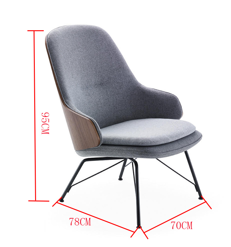 Pierna de metal doblada de madera con sill&oacute;n de asiento de tela Muebles para el hogar.