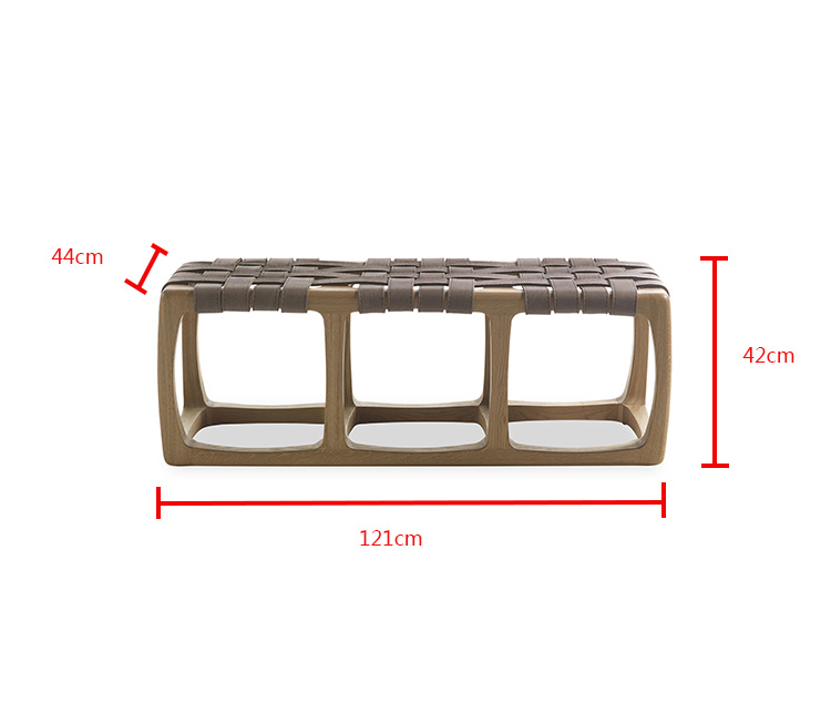 Estilo moderno Soild Ash Wood Grid Bancos para el hogar Mobiliario