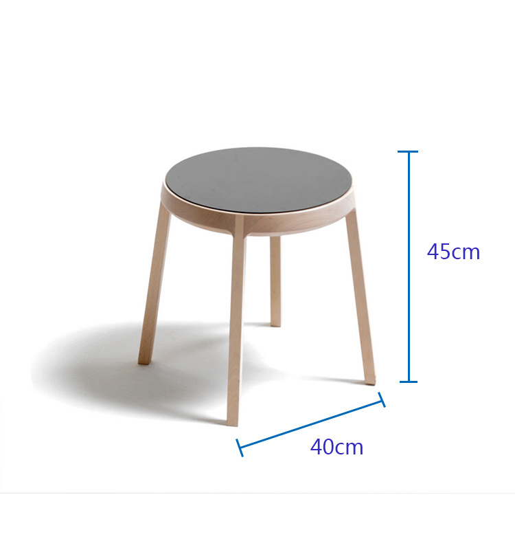 Dise&ntilde;o n&oacute;rdico Soild Pierna de madera Muebles para el hogar Taburete redondo