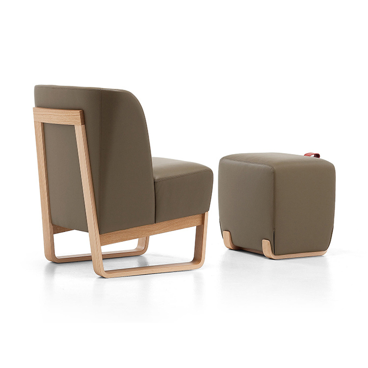 Bast&oacute;n de sala de estar de cuero de la PU del mejor vendedor 2018 con reposapi&eacute;s