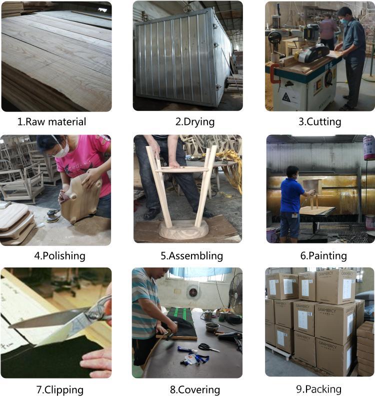 Coj&iacute;n de tela de moda Soild Muebles de madera Taburete