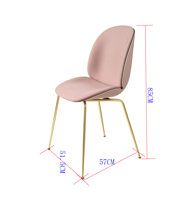 Asiento de espuma suave de alta espalda rosa 2018 con silla de comedor de piernas met&aacute;licas