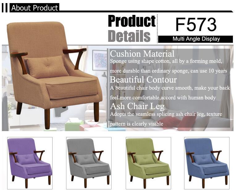 Piernas de madera de color naranja Sof&aacute; moderno barato con coj&iacute;n suave