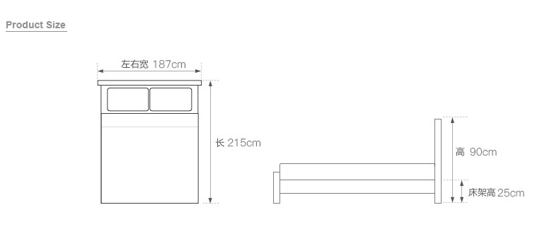 Muebles de dormitorio para el hogar modernos cama individual / matrimonial