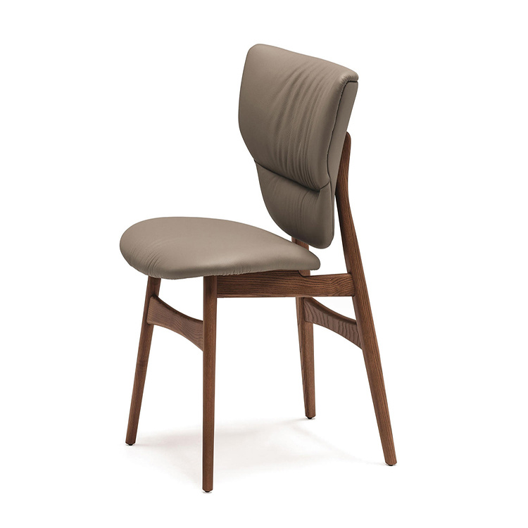 2019 Silla de comedor de PU de madera suave moderna 2019
