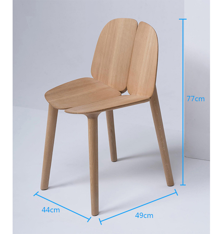 Nueva forma de flor silla de madera de ceniza casa comedor restaurante silla