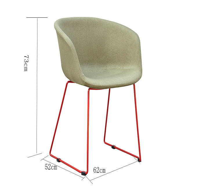 Piernas de metal inyecci&oacute;n cubierta de espuma silla de comedor