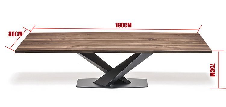 Base de metal de madera maciza 2018 mesa de comedor de la mueble