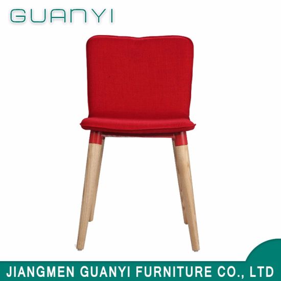High Quality China Made Fabric Solid Wood Leg Restaurant Chair