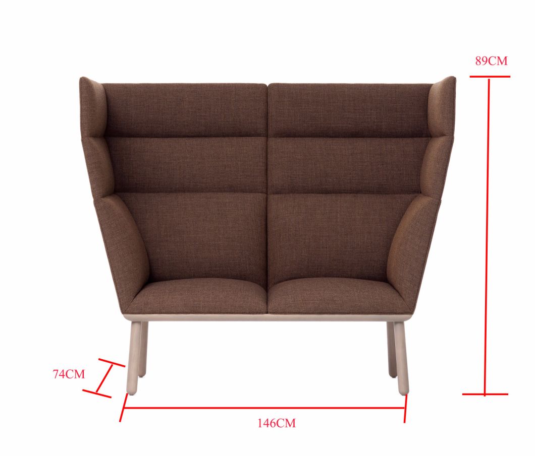 Sof&aacute; de tela trasera de la pierna de madera natural n&oacute;rdica