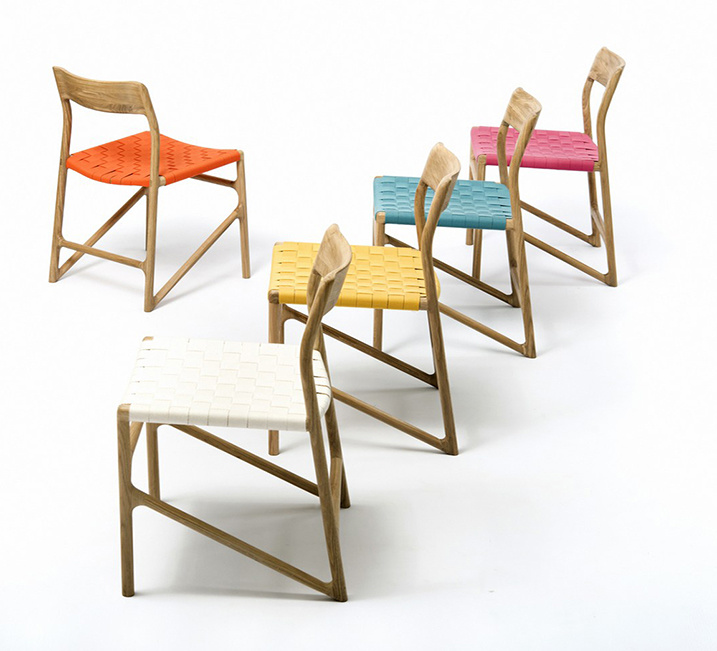 Moderno dise&ntilde;o sencillo colorido de madera silla de comedor