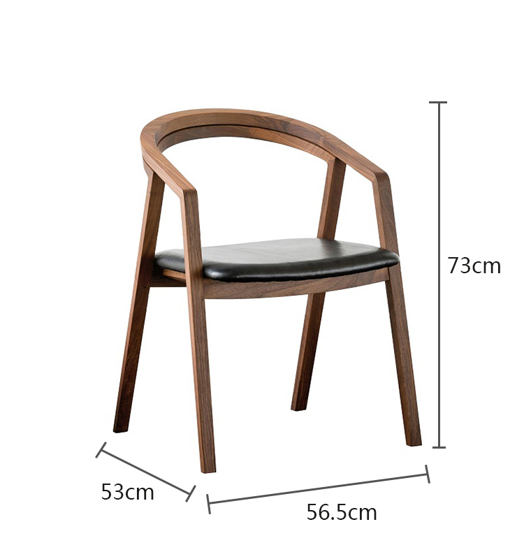Moderno de madera maciza Curved Muebles Silla de comedor
