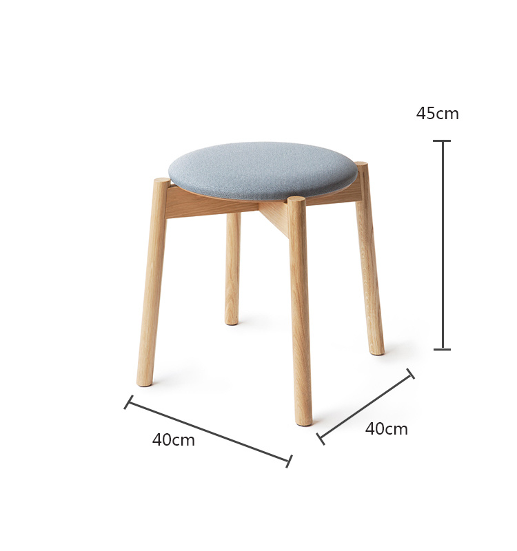 Muebles de coj&iacute;n de madera Nordic Soild Caf&eacute; Silla Taburete