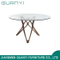 2019 New Fashion Glass Round Wooden Dining Sets Table