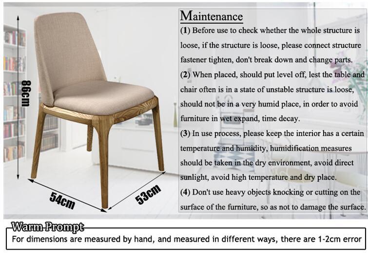 Muebles modernos de la pierna de madera s&oacute;lida de ceniza con espalda